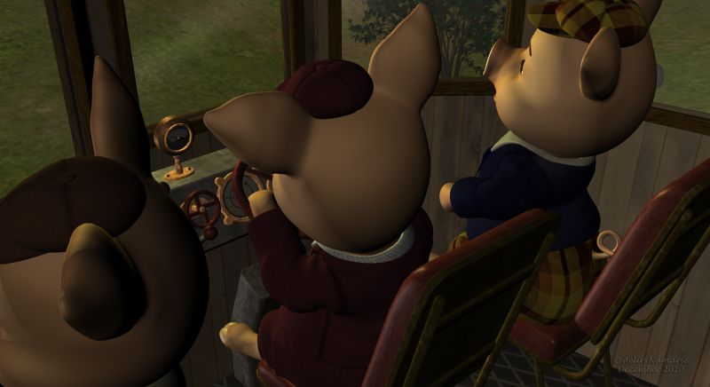 The Travel (7)
The 3 brothers hoped Sadie would accept their invitation, like she is the one who obtained their official holidays. But at the time where they started their invention, they didn't expect Mae. Yet Sadie refused to leave alone her cousin so she joined the company.
The mood is very high in the cabin.

Previous part of the story: http://www.thefantasiesattic.net/attic/cpg/displayimage.php?pid=40744

********
The 3 Little Pigs, by 3Duniverse (Daz3d) [with Trumarcar's textures]
Steam House, by petipet (Daz3d) [with my textures which should be sooner available]
Forest, by Andrey Pestryakov (Daz3d)
