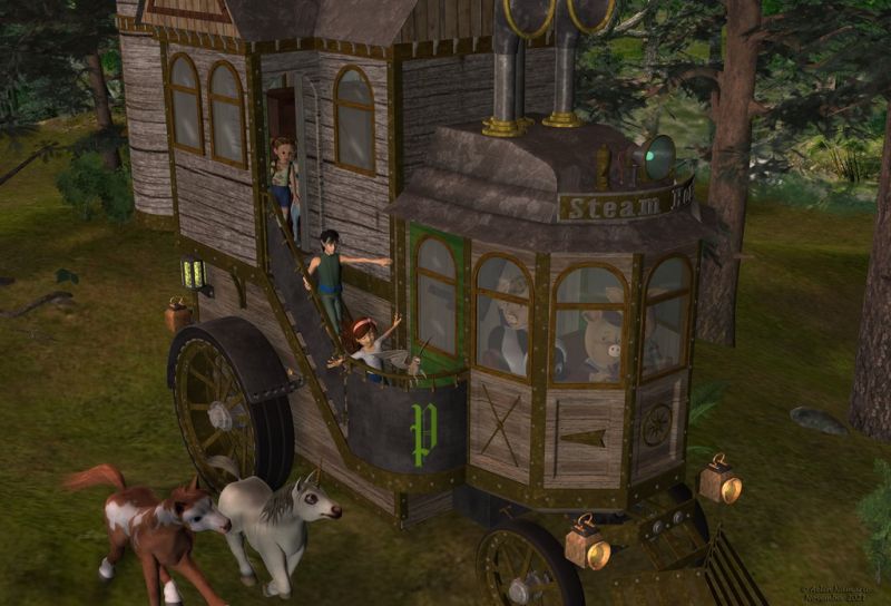 The Travel (31)
Eryeth accepts to bring them back where they met, but she refuses to go further. Fortunately, few other sprites decide to come with the team.
It's also decided the forest inhabitants send few mediators to Runtime Town in addition of the sprites. Renithra is one of them, and Chloe decides to join them too.

Previous part of the story: https://www.thefantasiesattic.net/attic/cpg/displayimage.php?pid=41837

********
Diamond Base Character, by Capsces Digital Ink & Lady Littlefox (Daz3d)
textures for Diamond, by Lyne (on her site)
Luna, by Sixus1 (Sharecg)
Mae, by Capsces Digital Ink (Daz3d)
Faery Alien, by Marcodd (Sharecg)
Renithra, by Paloth (RR) [with my own textures for clothes]
Toon Girl Sadie, by 3Duniverse (Daz3d)
Skywing, by Steve100 (RR)
Plushies: Chloe, by Lady Littlefox (Daz3d)
The 3 Little Pigs, by 3Duniverse (Daz3d) [with Trumarcar's textures]
Steam House Textures, by Aelin (FRM exclusively)
