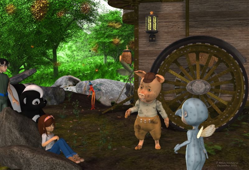 The Travel (33)
As expected by the brothers, the change of "fuel" is with consequences: to avoid the heater blows up, they need to stop their daily trips early in the afternoons. Once, they even decide to don't travel for the next day.

Previous part of the story: http://www.thefantasiesattic.net/attic/cpg/displayimage.php?pid=41907

********
Renithra, by Paloth (RR) [with my own textures for clothes]
Plushies: Chloe, by Lady Littlefox (Daz3d)
Toon Girl Sadie, by 3Duniverse (Daz3d)
Ninja Sprite: Elements, by Aelin (FRM exclusively)
Ninja Sprite Male: Elements, by Aelin (FRM exclusively)
Ninja Sprite One for All, by Aelin (FRM exclusively)
The 3 Little Pigs, by 3Duniverse (Daz3d) [with Trumarcar's textures]
Faery Alien, by Marcodd (Sharecg)
Steam House Textures, by Aelin (FRM exclusively)
