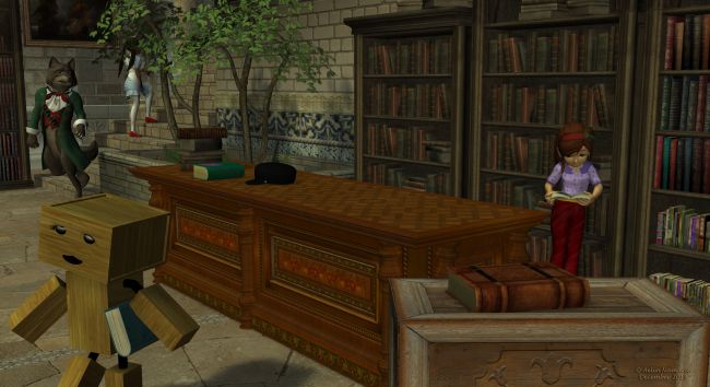 Runtime Town: The Meeting (1)
Since she arrived in town, Sadie found a job at the library. For somebody loving books, that's a paradise! She can read during her job time, between 2 classifications of books and help to people looking for peculiar books.

Previous part of the story: http://www.thefantasiesattic.net/attic/cpg/displayimage.php?pid=38299

*******
Sadie Reading, by Aelin (FRM exclusively)
Poodles and Soxs, on Daz3d
Sadie Fae-Fantasy, on Daz3d
Modern Girl, by elleque (on her site) [cap]
Big Bad Wolf, by 3Duniverse (Daz3d)
Rigidino, by Marco.dd (Sharecg)
Decoco, by Akatora
House of Owls, by Summoner (FRM) [books and shelves]
Mage Tower, by LaurieS (Daz3d) [books from one addon]
Ancient tomes, by Merlin Studios (Daz3d)
Secret Tale Book, by Aelin (Attic Free Zone)
A Few Books, by 3dcheapskate (Sharecg)
Bookrows for the FW2009 bookcase, by seachnasaigh (Sharecg)
20 Page Posable Book, by Jim Farris (Sharecg)
Redhouse Christmas Carol, on Daz3d
Night at the tavern for Fantasy Tavern, by Aelin (FRM exclusively)
