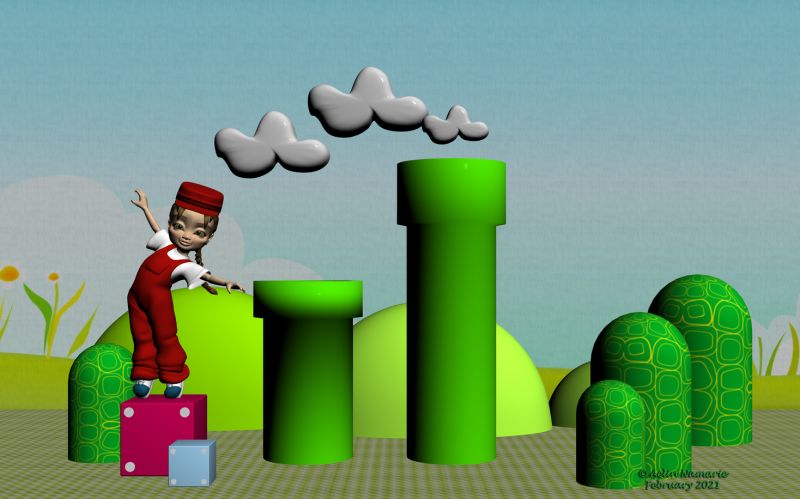 Souvenirs
Made with a set I took months ago on Teknology3d's site.
It wasn't a game series I played many, except for one on the Gameboy when my cousins shared with me.
