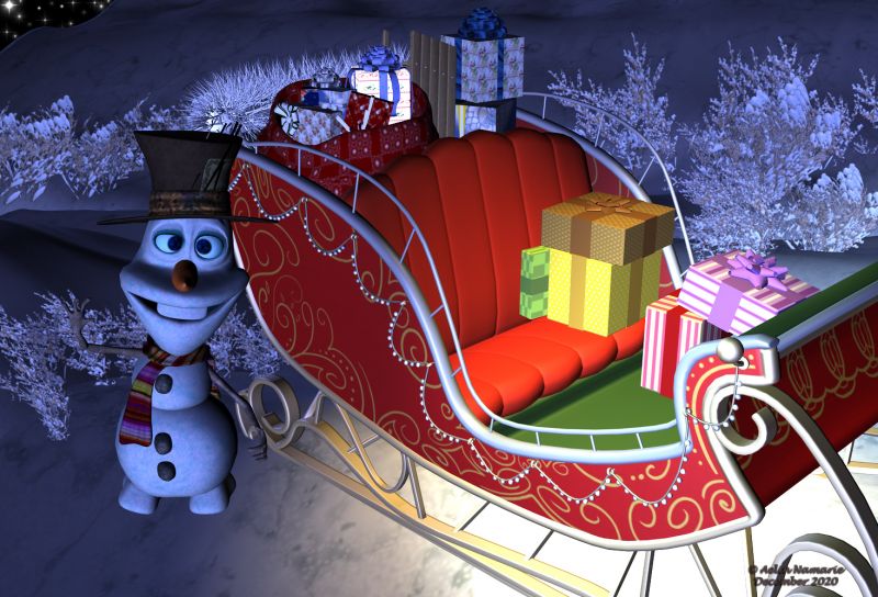 The other Santa
It's Christmas night, in another world. The moon is shining to indicate the path to follow.
Fortunately, Santa Claus has a kind of cousin to do the job!

It's one scene I prepared for December.

********
Snowy, by Marco.dd (Sharecg)
Wonderland Mad Hatter for M4, by Barbara Brundon (Daz3d) [hat]
