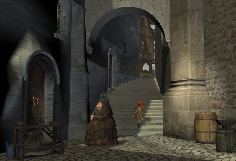 Flash and... (5)
In place to enter the shop, the friends decide to walk in town, not knowing how to go back home. They feel observed for a moment, they can hear feet running to hide at the corner of the streets, but no one is visible.

Previous part of the story: https://www.thefantasiesattic.net/attic/cpg/displayimage.php?pid=46149

Zlata, by Nursoda (RMP)
Utla, by Nursoda (RMP)
Potters Workshop, by Merlin Studios (Daz3d)
Shops for Medieval shop, by Aelin (FRM exclusively)
Poor Folks, by AK [was on Sharecg]
Medieval street, by ? [I even don't remember where I found it many many years ago]
