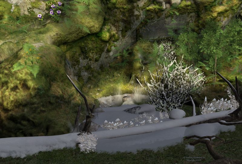 Winter deep into the gorge
Bell Flower, by Lisa Botanicals (RMP) [had them when was hivewire3d site]
Black Eyed Susan, by Lisa Botanicals (RMP) [had them when was hivewire3d site]
Morphing snow pile, by ngartplay
AJ Winter Scene, by -AppleJack- (RMP) (few bushes)
3D Scenery: Deepwood Gorge, by ShaaraMuse3D (RMP)
