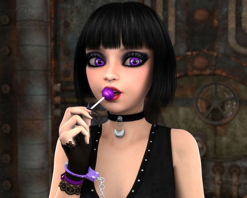 Goth Treat
Brielle and her lolli :D Inspired by an illustration of a goth girl with a lollipop
