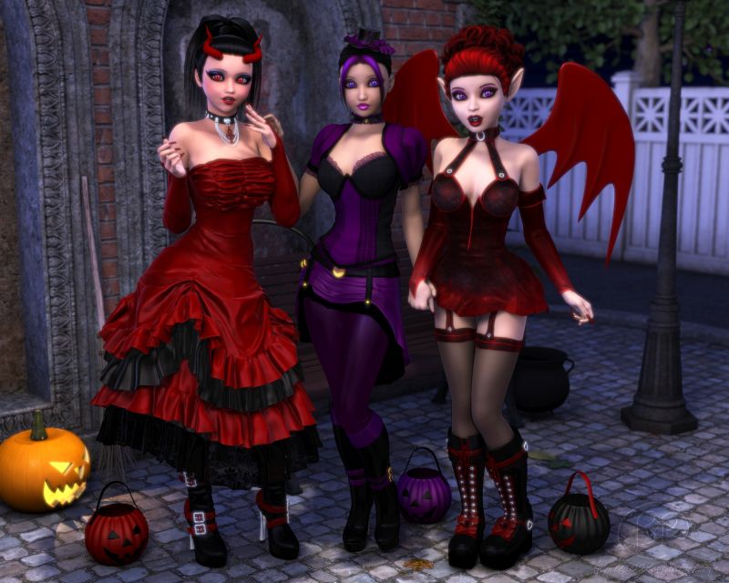 Halloween Cuties 2025
With some time to spare this year, we have our official Halloween Cuties of 2025! From left to right, it's Mollie as a Lolita Demon, Krista as a Steampunk Witch, and Chloe as a Sexy Succubus 🥰
