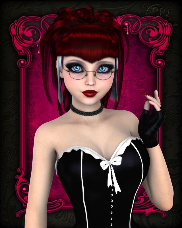 ModernVamp Sonya
~SAOTW Winner Wk of 11/5/22~

Our third Halloween Vampiress is Sonya. Sonya loves Halloween, and loves to show off her pretty and sensual vamp-ness. She chose a classic corset dress with stockings and combat-style boots to go along with her punk hairdo.
Keywords: SAOTW