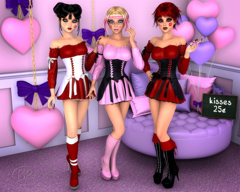 Cutie Hearts 2022
This past Valentines render, featuring Nyssa, Maddie and Roberta <3 
