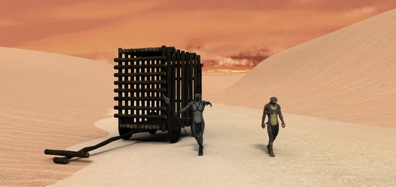 Desert Road
Modified RawArts Drakon and CanyonDS by hameleon... Trying to make some lizardmen scenes.
