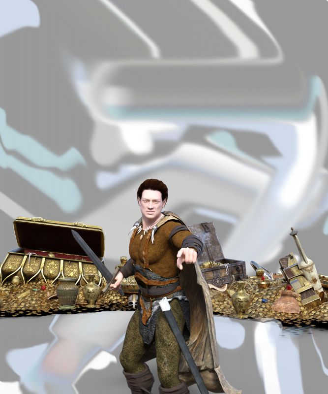 Dreams of Treasure
Quick one to try Treasures by DAZ and Dekogon Studios... I got it recently with a PC+ monthly coupon and it is fantastic. Just what I needed to improve my tresure models that I have. Barbarian is quick posed, sorry for that and backdrop too :) Still to hot and too busy to make something better ...
Keywords: Barbarian, Treasure