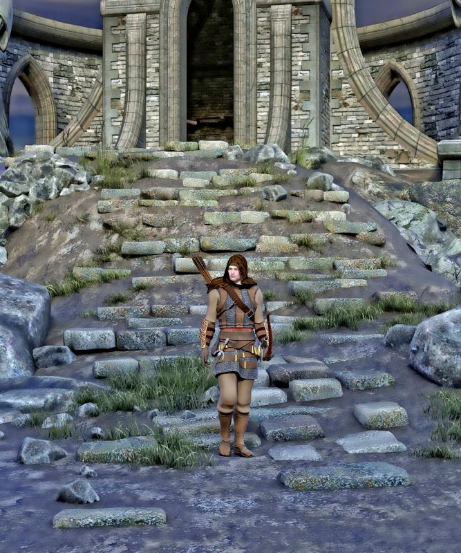 Exploring the Ruins - FA winner 11/20/21
Pair of rangers almost ready, next will be wizards, clerics, fighters, paladins ect... I am still trying to make individual character and that is why there is only y one character on the pictures, also I will need to make some bad guys too, and I am hoping there will be some story. Background is Broken Tower by Summoner, there are actual stairs that leads down. I am still not sure what is there :). Character is DAZ and Morris's M5 Aiden
Keywords: Ranger