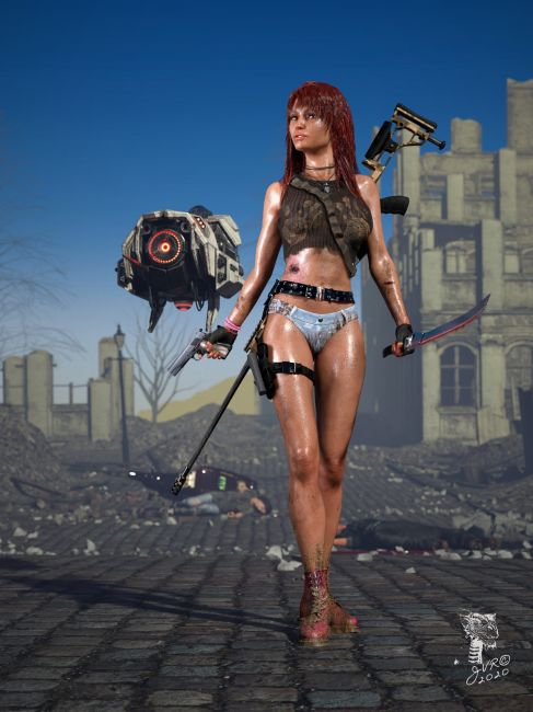 Eve
Lone hunter in a post apocalyptic environment.
Eve with her companion drone.

Comments are welcome
Thanks
JV
Keywords: dazstudio iray genesis8female outdoor daisydukes hazy sunny scifi dystopian 