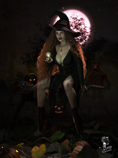 Wendy Bloodmoon
A sexy witch, Wendy Bloodmoon as a halloween pinup.

Happy Halloween !

Comments are welcome
Thanks
JV

SAOTW ~ 10/17/20
Keywords: dazstudioiray genesis8female genesis8male balletboots redhead witch halloween pinup werewolf jackolantern moon horror SAOTW ~ 10/17/20