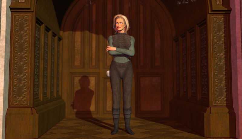 Blast From the Past:  Victoria 2
I really don't miss Victoria 1 or 2 or any of the P4 characters anymore. Once in a while I will use them for their low poly counts.  However working with the poke throughs on the clothing is not a fun thing, and sometime very time consuming.  
Keywords: Victoria 2 1 Blast from Past