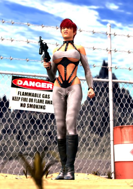 Are We Having A Bad Day
Gee lady just pull the trigger and you will make it worst. 
Keywords: Bad Day machine gun trigger worst