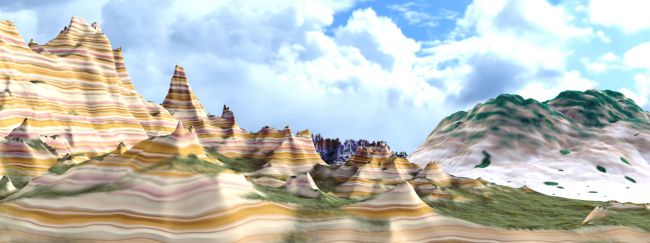 Candy Mountains
Not only good looking but tasty too, from an ant's eye view. 

Bryce Render
Keywords: background landscape mountains canday