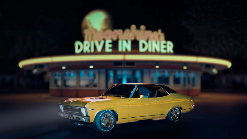 Night Scene - SAOTW winner 06/21/25
Using camera angel to create unusual proportions between car and building.   
Keywords: Night Scene Camera Angel unusual proportions car building