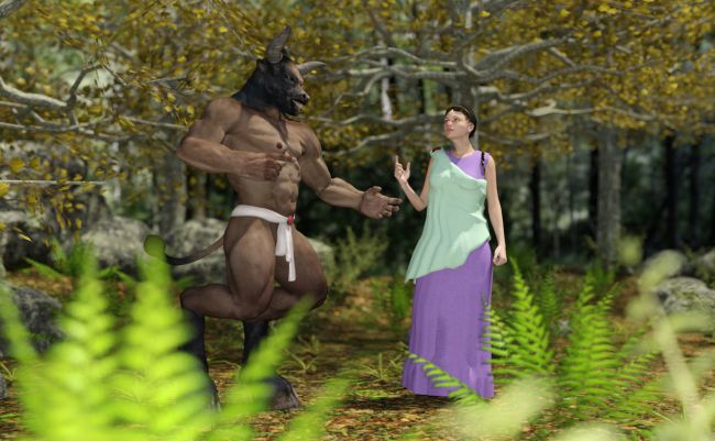 How About A Date?
Minotaur has a secret, he had a passage where he could get out of the Labyrinth.  One day when he was out,the Minotaur like the looks of the fair maiden.  So he asked her out on a date.  The date would be after he took care of Theseus a sacrifice for the King of Crete.   However the Minotaur's plans were wrecked by Theseus killing him. ( A total made up fantasy of the Myth of the Minotaur by me.  For the real myth read the 8th Book of Ovidius' Metaphoses.) 
Keywords: Date Minotaur Theseus sacrifice King Crete