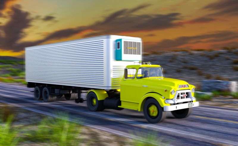 GMC 630 with Trailer
Truck running down Hi-Way.  
Keywords: GMC 630 Trailer Hi-Way