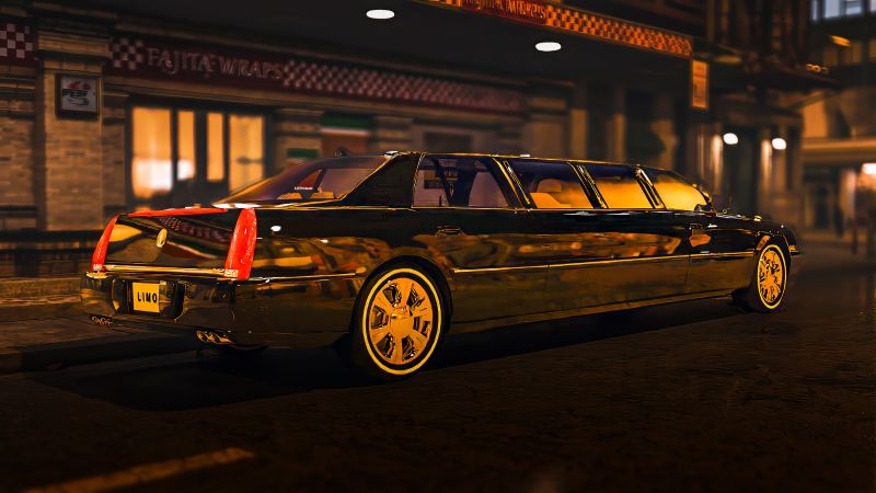 Limo at Night - Munchie Run
Night scene.  Ever wake up in the middle of the night and had that hungry feeling and the fridge and cupboards where empty of what you want to fill that craving.  Then it is time to take a drive to the all night diner in the big city.  
Keywords: Limo Limousine Big Car Night Munchie Run