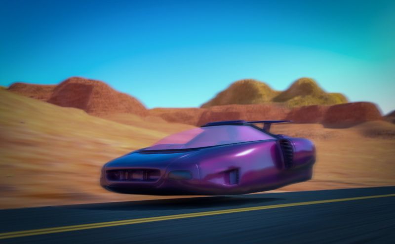 Look Ma No Wheels
Futuristic car zooming down the road.
Keywords: car futuristic driving zooming road