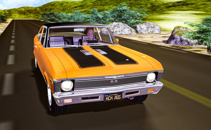 Making a Super Rare Appearance is Michael 1 in his 1968 Nova
Michael is waiting on a lonely road for the person who challenge him to a race.

I don't use these characters much anymore, but thought it would be fun to use Michael 1 in a Render.  
Keywords: Nova 1968 Michael 1  
