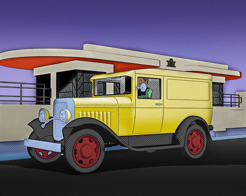 Panel Truck
Playing with shaders, Lightroom and Photoshop to get a retro look from comic books that were printed on pulp paper by letter press standards.
Keywords: Pulp Paper Comic Book Retro Panel Truck Shaders Lightroom Photoshop printed letter press