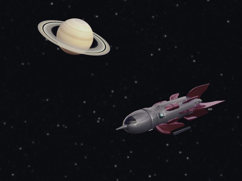 Passing by Saturn
Tribute to all those Sci Fi movies and television shows based in space that were made from the 1930s to the early 1960s that we watch on television in the 1960s and 1970s.  In my opinion, back then it was a great way to pass some free time away.  
Keywords: Tribute movies television shows 1930s 1960s 1970s