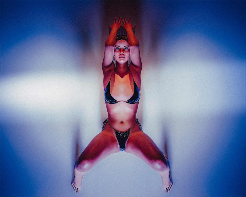 Model Reclining 
Trying to get the Pulp Fiction look.  Used Photoshop, Lightroom
Keywords: Pulp Fiction Look experimenting Photoshop Lightroom