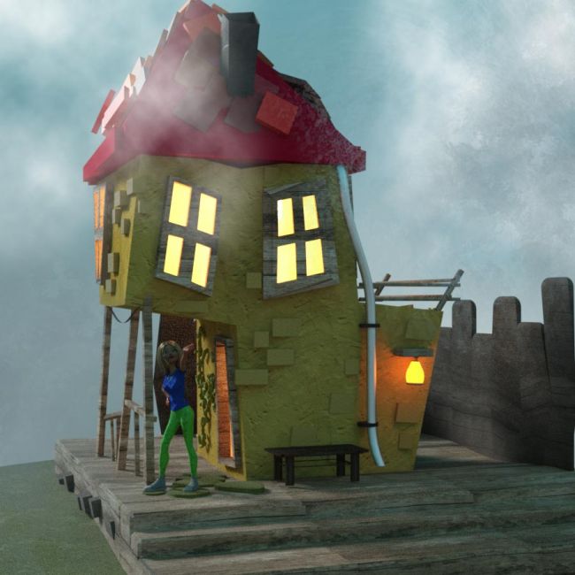 Look there!
Found this toonhouse freebie on sharecg - I think.
Keywords: toon house