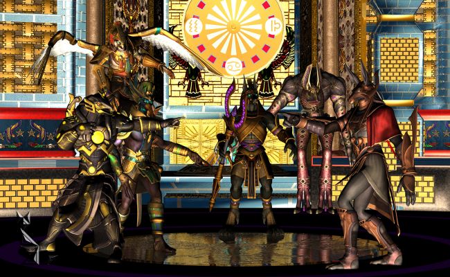 It's not just the politicians who squabble ...
All Summoner characters: Ra, Horus, Thoth, Anubis, Ancient Anubis and Seth
Keywords: Summoner
