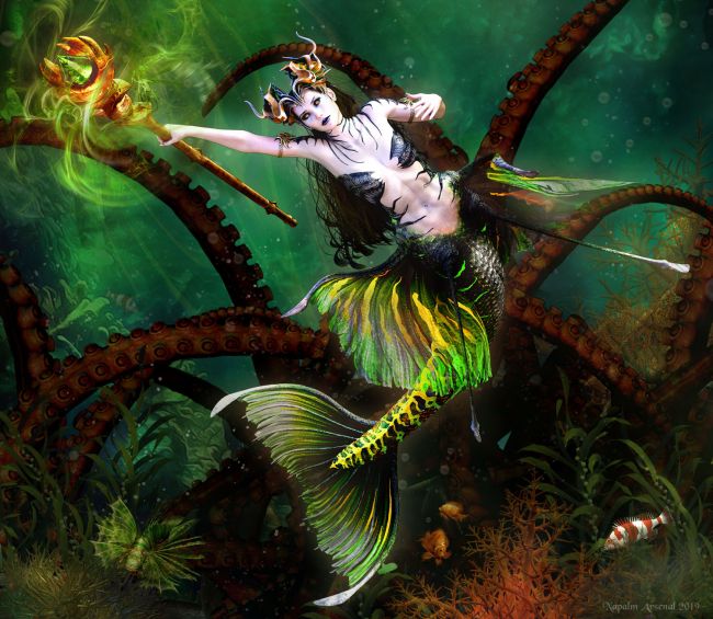 Perils Of The Deep
Happy Saint Patrick's Day Everyone!! 

Created with 

Aguja Mermaid for Genesis 8 Female Plus Mertail and Fins by Arki
Aguja Mermaid Poses and Pose Control by RiverSoft
Miellyn outfit for Genesis 3 and 8 armored plates and hair
Fractals by SRG 2017 Christmas Freebie
Circe outfit Staff
Dark Sin Headdress
Lisa's Botanicals Kelp
Assorted 2D fish by Ilona
Doarte Corals and bubble brushes
Nylyssa For Genesis 8 eyes
Pacific Rockfish Collection
Background is Waterworld by Antje

Keywords: mermaid underwater mermaids coral reef deep sea fantasy sexy