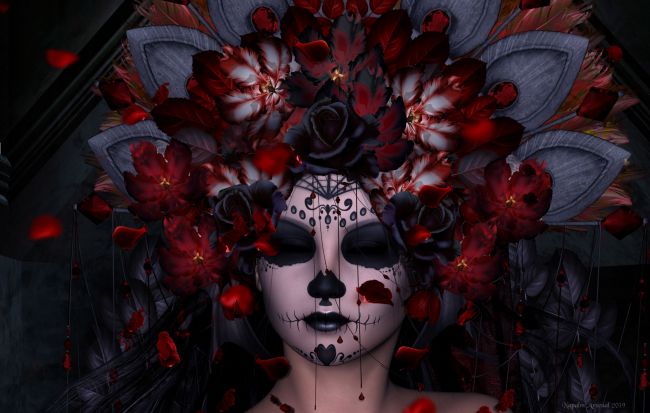 The Grateful Dead
Created With:
Catrina for Genesis 2
RDNA Pro's Kali outfit Veil
Moonbeam12s Rose Romantica roses - Re-colored
Lisa's Botanicals Tulips
Dark Embrace for Lisa's Botanicals Tulips
Rose Petal Scatter created in Photoshop
Silverkey Bat
Lisa's Botanicals Curious grasses and vines
Keywords: sugarskull sugar diadelosmeurtos skull dayofthedead