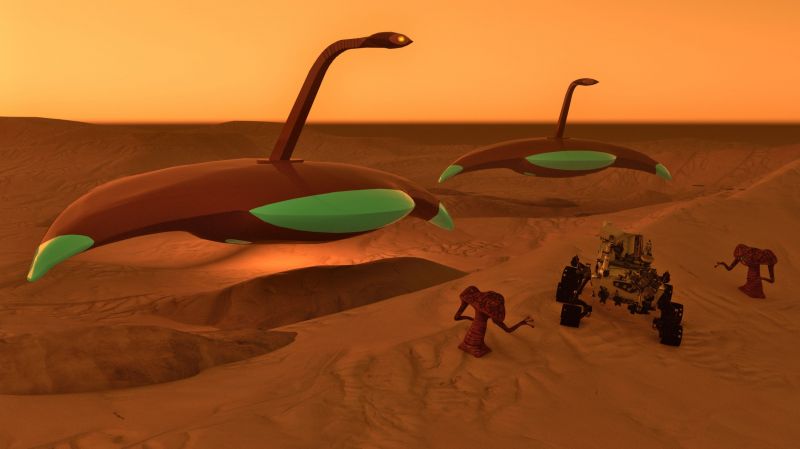 The real reason why the Martians came...
Those Earth-Beings are doing it again!! Look... here's more of their scrap... we need to go down and speak to them about this.
