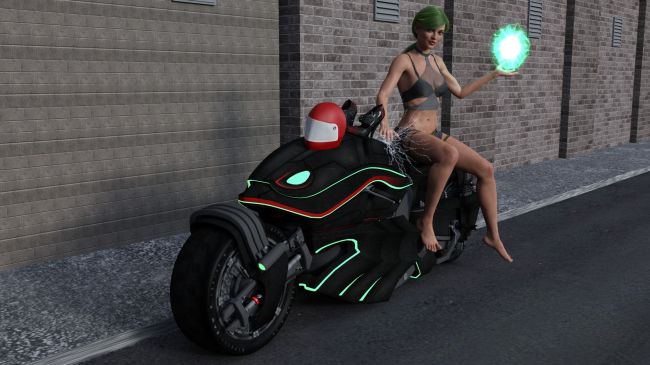 Tina recharging her batteries
on her Yamaki Rapture... who needs a charging point?? And if anyone thinks about interrupting her while she is currently in flow... well don't!! Proto-arcs can seriously damage your life expectancy.

