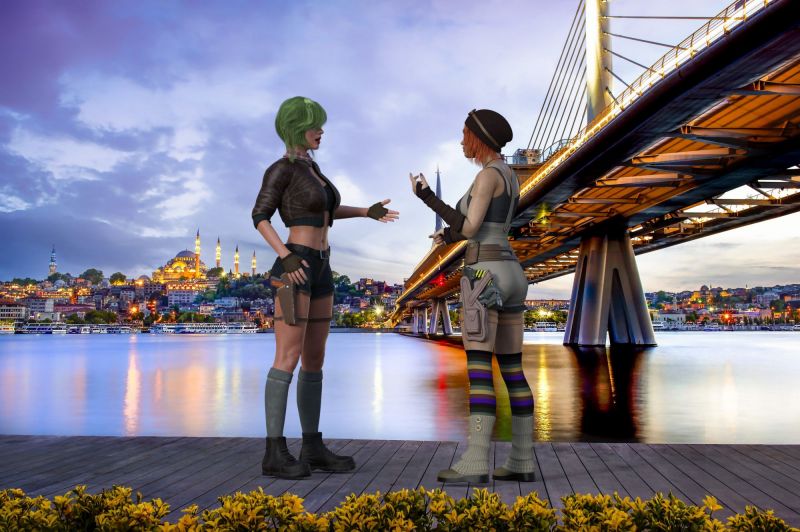 Tina Archand
The traveller had one more objective to reach as the attack on the pit began... she enlisted the help of Tina Archand to steal an essential item from the pit before it was destroyed forever... They met on an obscure planet that nobody had heard of for secrecy... The natives called it mud, soil or something... Earth, that was it... 
