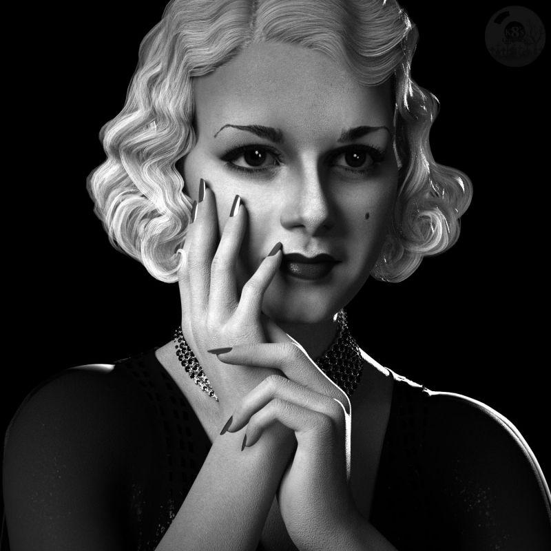 A Glamourous Night in Hollywood
~SAOTW 9/10/22~
AOBB asked if I could do a render with one of their morphs...so here it is. 5 hours prep time, 20 minute render. No Postwork except signature

AOBB Babyface Head Morph (Free), Heatherlly MbM Yvette (Rendo), Lexakiness Dyeable Makeup & Nails (Both Rendo), MDC Noir HDRi (Free), Lunaires Beauty Marks (Free), Film Noir Lights (Daz), Perfect Portrait Lights (Daz), Zarah Hair (Daz), Altern8 Skin (Daz), GCD Anastasia (Rendo), Lully Butterfly Dress (Rendo), Twizted Jewelry Shaders (Rendo), DMs Up Close 3 (Rendo)
Keywords: Old Hollywood Portrait SAOTW 9/10/22