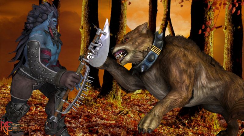 Werewolf 
a dedi for a fellow artist who passed away recently. Moe/Moebiustraveller / Mark. he was one of the premium artist here at renderosiy. and his unique work will be missed. RIP Mark. i only wish i had a ounce of his artistic talent. please take a moment to view Mark's outstanding work. copy and paste "Moebiustraveller" in your browser. thank you Steve

Bandit and Wolf Guardian by: Summoner here in the MP
