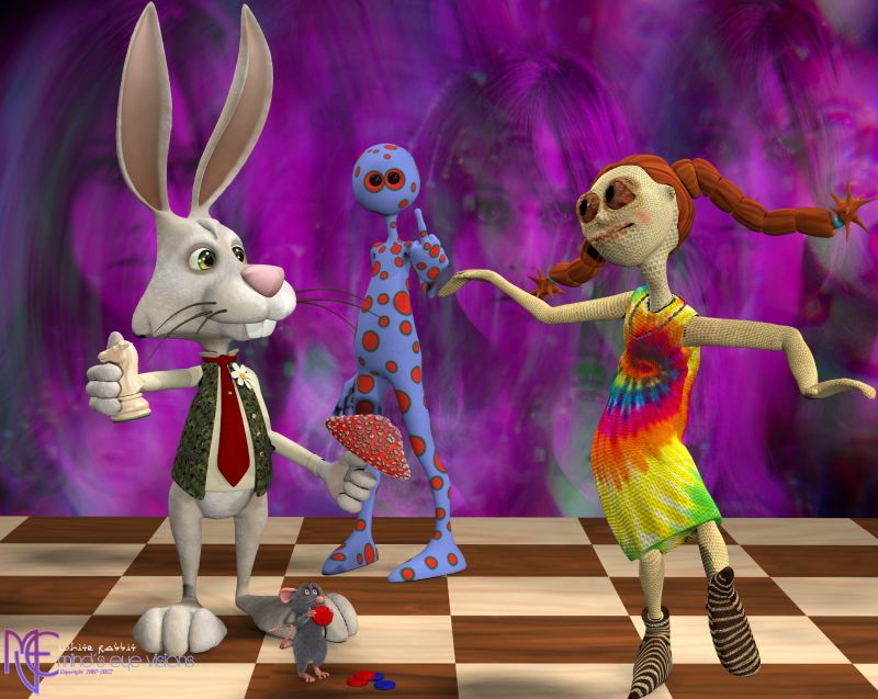 White Rabbit
a image and format based on the tune by Jefferson Airplane. Grace Slick singer.
