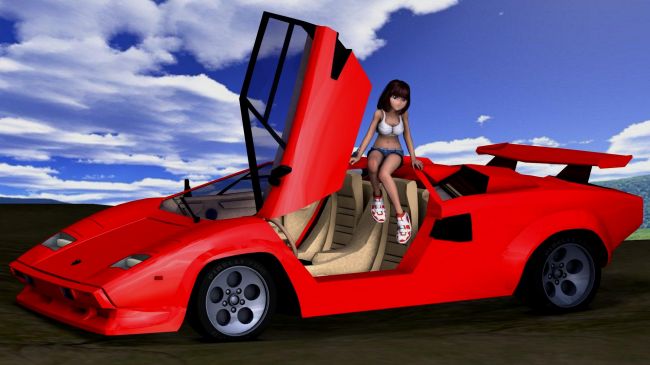 Got me a super skateboard
Chibi on VP's countach.  Freebie back ground and sky.  
