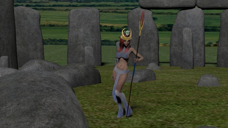 The Return
After a long absence - what's a couple o' thousand years, give or take - The Goddess has returned.  Don't know 'bout you guys but she looks to be a bit unhappy with the way things have gone.

I had just gotten a new outfit from Darkseal and wanted to see how it works out.  It took a bit of work but looks pretty good.
Keywords: A3, Darkseal, DAZ