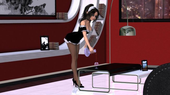 Will you be needing anything else Sir?
Pouring a drink for the master of the house.  Sammie is a busy lass.
