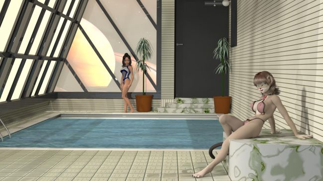 The Colony Pool
Kitty and Sammie had some time of so they decided to take a dip in the pool planetside.  Used the free "A Pool" and a free background.  Sammie is wearing EI's Racing swimsuit and Kitty is wearing LOF's Phoenix suit.
