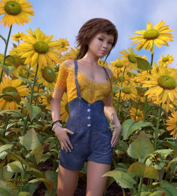 Seeker of Light
~TOTW Winner Wk of 5/9/20~

The sunflower is a seeker of the life-giving rays of sun and much of what it symbolizes today is taken directly from its namesake the sun.    
   
For the Native Americans tribes of the south west the sunflower, along with corn, was an important food source as early as 3000 BC. Spanish ships returning from the New World carried the seeds of the sunflower to Europe and its popularity spread quickly. 

Stay Safe and thanks for visiting and for previous comments.   

Credits
SASE Jocelyn for G8F by Sabby and Seven
Blair Hair by AprilYSH
Daily Overall For G8F by -supernova-
Summer For Daily Overall by Belladzines
Sunflower Plants by MartinJFrost
Keywords: TOTW Winner 5/9/20 sunflower