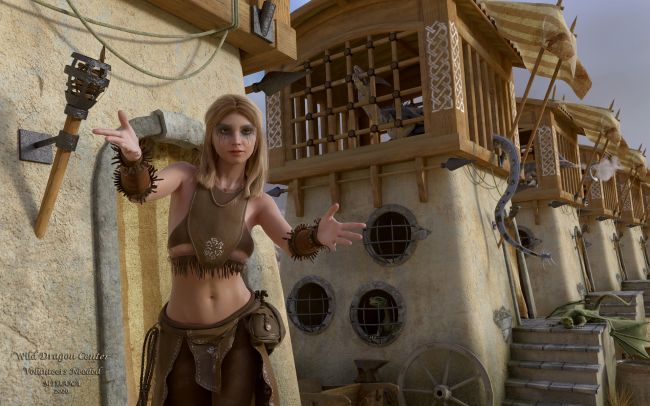 Wild Dragon Center - Volunteers Needed
Melinda's gold mine went bust and she had to get a new gig going - I hope you like it!

Thanks for visiting and for previous comments. 

Credits
FWSA Melinda for G3F/G8F by Sabby and FWArt
Rowana Hair For G8F by EmmaAndJordi
Ritualist Outfit G8F by Man7a
Swidhelm's Effloresper Decursus
Dragon 3
Ancient building by 1972s

Keywords: Dragons Western Cages Builds