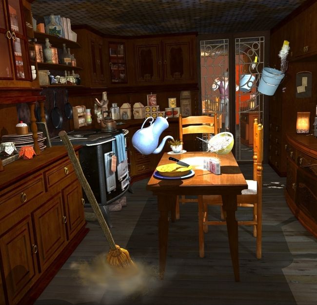 Zum Kaffee bei Mr. Dalton
Inspired by the book series of the same name by a German author.
Credits: 
MM Nautilus by Mike2010-Mausel
Northern Terrace Kitchen Utensils by David Brinnen-ForbiddenWhispers (DAZ)
Props from several sets by DM
Messy Baker Set by perpetualrevision (freebies)
Everyday items, Coffee and Tea – Refrigerator by 2nd World (RMP)
Moon Broom by DAZ
A Curious Tea by LaurieS (DAZ)
Wanted Dead or Alive by xenic101 (DAZ)
Regency by Ravenhair (DAZ)
Janitor Gear by Valandar (DAZ)
Cake & Pies by exnem (RMP)
PD Artist
Thank you very much for looking and for your nice comments on my previous renders!

