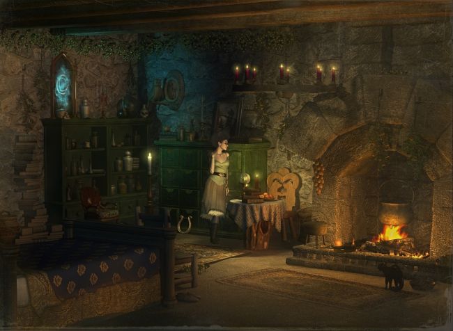 The Witch's Cottage
Credits:
Opus Magnum by Faveral (DAZ)
House of Owls by Summoner (FRM)
Fantasy Hovel by Souless Empathy(DAZ)
Garden Patio by Rpublishing (RMP)
Several props by Merlin Studios (DAZ)
Several props by DM
Horizon by SyydRaven (DAZ)
Eleanor Hair by Prae (RMP)
Urban Fae by Ravenhair-Sarsa(DAZ)
The Sorceress by Ravenhair (DAZ)
HiveWire Housecat by HiveWire 3D Creations
Ron's Antique Glass Plate Textures by deviney (DAZ)
Thank you for looking and for commenting on my previous renders! 

