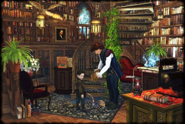 Bookstores' Magic
Credits:
Nautilus Library by Cybertenko (RMP)
The Library by Jack Tomalin (DAZ)
Mage Tower by LaurieS (DAZ)
Props from several sets by DM
The Alchemist by Bobbie25 (DAZ)
LiverPoolBoyzz	by Karth -  WhopperNnoonWalker
Corey Spikes and Mon Chevalier Hair by Neftis (DAZ)
Toy Soldier and Train Set by Sarsa-Valandar (DAZ)
Ancient Tomes and Luxury Spa Props by Merlin Studios (DAZ)
Zohak-Drac and  Lucent-Drago by Summoner (FRM)
Jepe's Z-Bundle II by DAZ
Filter Forge
Thank you very much for looking and for your nice comments on my previous renders! 

