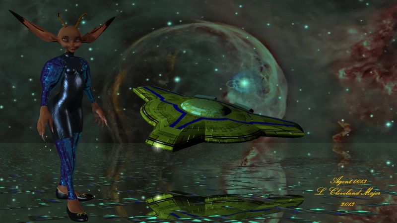 Delta Aurigaean Captain
She is from a world known as Delta Auriga 5C, a habitable moon that is 1.25 times the size of Earth. She's  the Captain of the SS Seeker. 
Here the ship scans a world fully automated and robotic, just outside the Bubble Nebula. The planet is a super intelligent AI. Can the ship and crew escape if the Mech Planet notices them? Or will they even need to?
Keywords: SciFi Space Starship AlienCaptain MechWorld Nebula