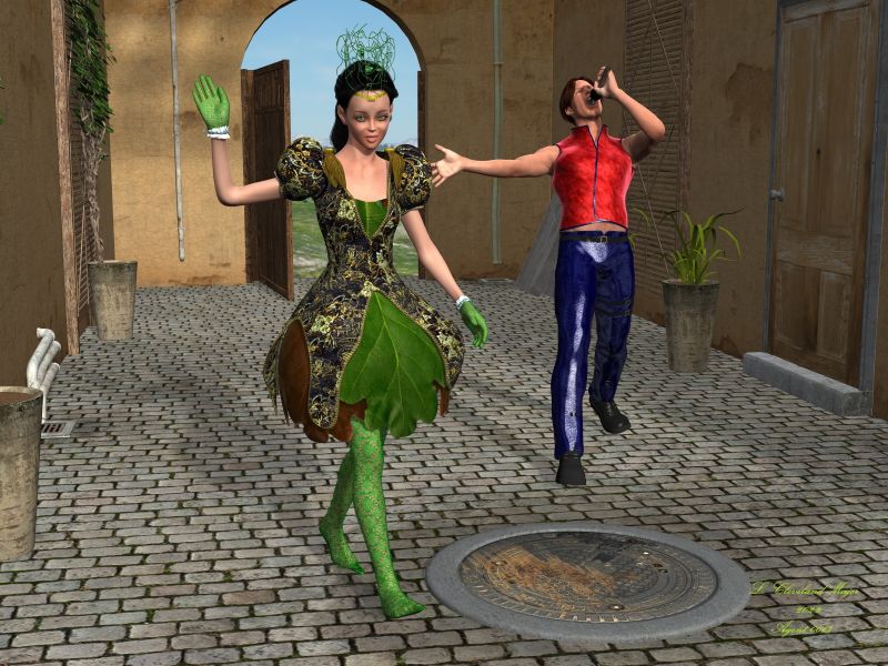 Song of the Fairy Princess
I recently purchased this outfit for Genesis 2 Females. Giselle 6 is wearing it. Her Rocker Boyfriend is singing for her:
"If you only knew how much I love you,
What would you do, 
If you only knew?
If I confess my heart to you,
Woman would you love me too?
If you only knew, What would you do?" (From a song I wrote. Copyright Pending)
Keywords: Fantasy Contemporary Fairy Princess Lovely Adoring-Rock-Star